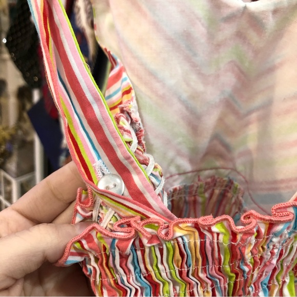 Bonnie Jean Girls Striped Ruffle Bow Dress - Picture 5 of 6